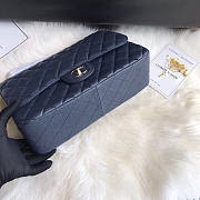 Chanel Flap Bag Navy Blue Caviar Silver Hardware Jumbo Size 30 cm - 4