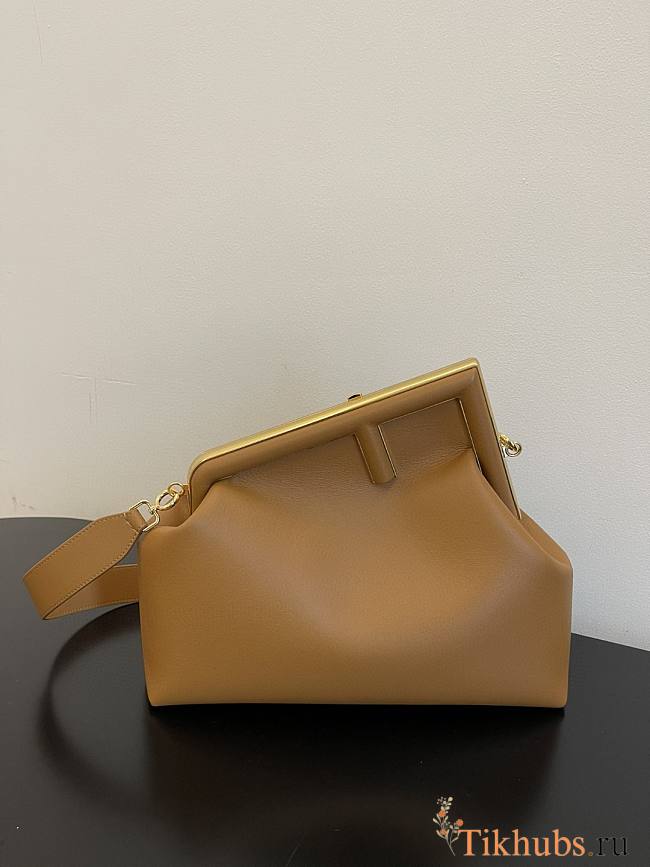 FENDI First Medium Leather Bag Brown Size 32.5 x 15 x 23.5 cm - 1