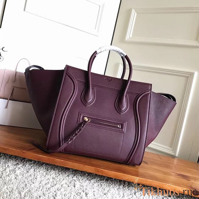 Celine Micro Luggage Calfskin Handbag In Purple Size 30 x 28 x 24 cm - 1