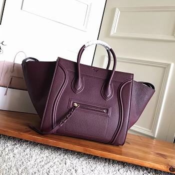 Celine Micro Luggage Calfskin Handbag In Purple Size 30 x 28 x 24 cm