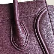 Celine Micro Luggage Calfskin Handbag In Purple Size 30 x 28 x 24 cm - 6