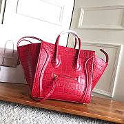 Celine Micro Luggage Calfskin Handbag In Red Size 30 x 28 x 24 cm - 1