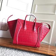 Celine Micro Luggage Calfskin Handbag In Red Size 30 x 28 x 24 cm - 3
