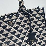 Prada Symbole Jacquard Fabric Bag Black/Beige 1BA356 Size 39 × 11 × 31 cm - 3