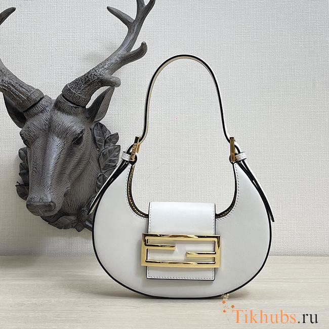 Fendi Cookie White Leather Mini Bag 8BS065 Size 22 × 17.5 × 4.5 cm - 1