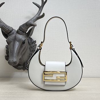 Fendi Cookie White Leather Mini Bag 8BS065 Size 22 × 17.5 × 4.5 cm