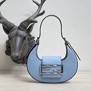 Fendi Cookie Blue Leather Mini Bag 8BS065 Size 22 × 17.5 × 4.5 cm - 1