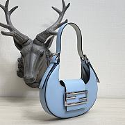 Fendi Cookie Blue Leather Mini Bag 8BS065 Size 22 × 17.5 × 4.5 cm - 4