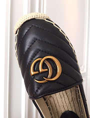 Gucci Leather Espadrille Double G Black  - 2