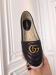 Gucci Leather Espadrille Double G Black  - 4