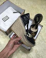 Gucci Leather Platform Espadrille Black - 5