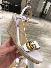 Gucci Women's Leather Platform Espadrille White - 6