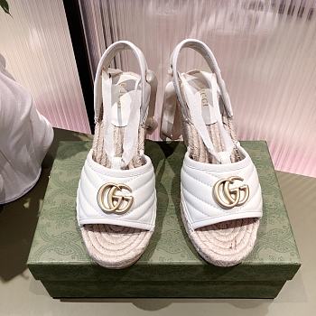 Gucci Leather Platform Espadrille White