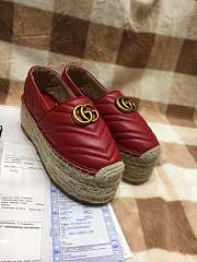 Gucci Leather Espadrille Double G Red 02 - 2