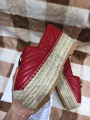 Gucci Leather Espadrille Double G Red 02 - 3