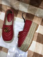 Gucci Leather Espadrille Double G Red 02 - 4