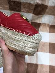 Gucci Leather Espadrille Double G Red 02 - 5