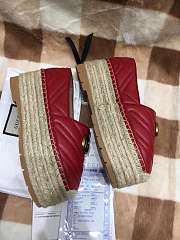 Gucci Leather Espadrille Double G Red 02 - 6