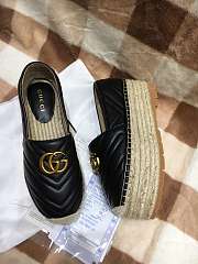 Gucci Leather Espadrille Double G Black 02 - 4