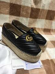 Gucci Leather Espadrille Double G Black 02 - 5