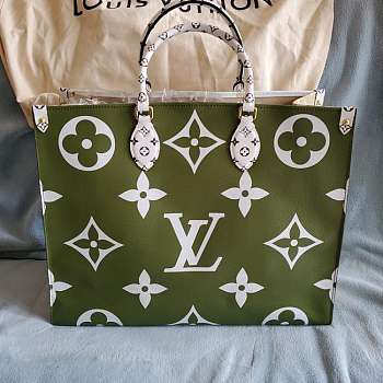 Louis Vuitton Monogram Women Onthego Handbag Green and White 