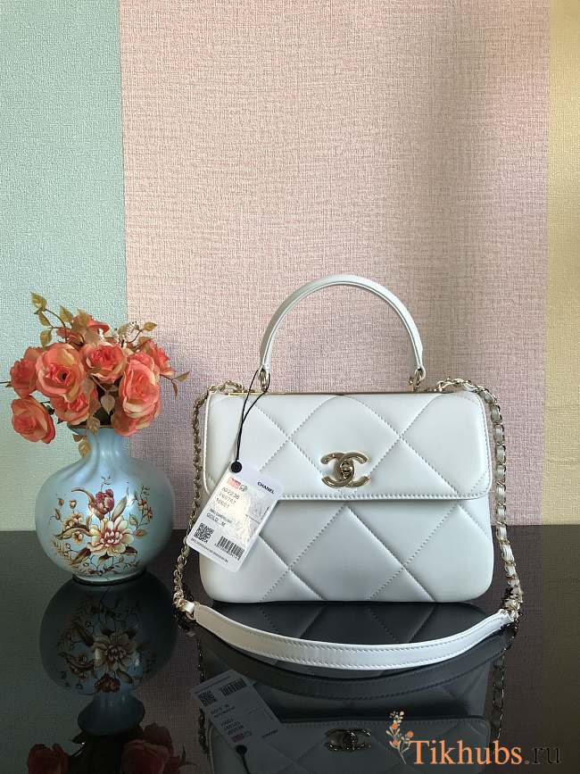 Chanel Trendy Handle 92236 White Gold Hardware Size 25 x 17 x 12 cm - 1