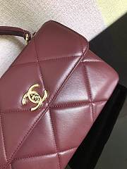 Chanel Trendy Handle 92236 Wine Red Gold Hardware Size 25 x 17 x 12 cm - 3