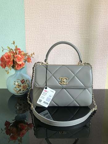 Chanel Trendy Handle 92236 Light Gray Size 25 x 17 x 12 cm
