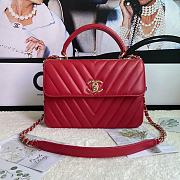 Chanel Trendy 92236V Red Gold Hardware Size 25 x 17 x 12 cm - 1