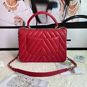 Chanel Trendy 92236V Red Gold Hardware Size 25 x 17 x 12 cm - 2