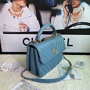 Chanel Trendy 92236V Blue Gold Hardware Size 25 x 17 x 12 cm - 2