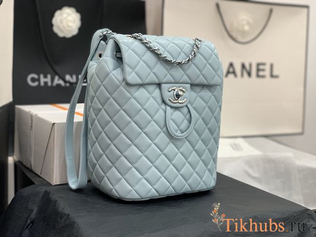 Chanel Blue Silver Hardware Backpack 91120 Size 25 x 20 x 10 cm - 1