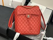 Chanel Red Silver Hardware Backpack 91122 Size 30 x 25 x 15 cm - 4