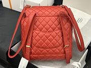 Chanel Red Silver Hardware Backpack 91122 Size 30 x 25 x 15 cm - 3