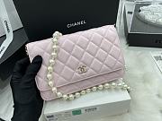 Chanel WOC Pearl Chain Light Pink Lambskin A68052 Size 19.2 x 12.3 x 3.5 cm - 5