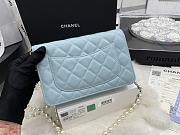 Chanel WOC Pearl Chain Light Blue Lambskin A68052 Size 19.2 x 12.3 x 3.5 cm - 4