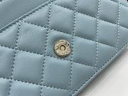 Chanel WOC Pearl Chain Light Blue Lambskin A68052 Size 19.2 x 12.3 x 3.5 cm - 2