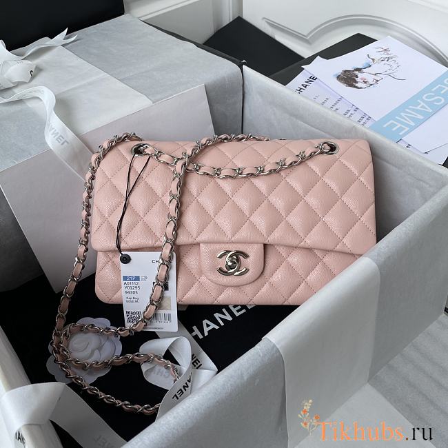 Chanel Flap Bag Pink Caviar SHW A01112 Size 25.5 x 15.5 x 6.5 cm - 1