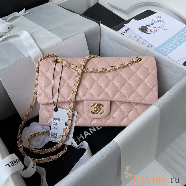 Chanel Flap Bag Pink Caviar GHW A01112 Size 25.5 x 15.5 x 6.5 cm - 1