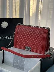 Chanel Leboy Lambskin Red 67087 SHW Size 30 cm - 1