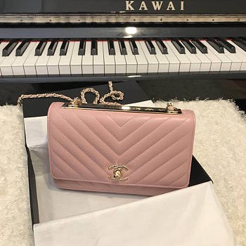 Chanel WOC 80983 V Pink GHW