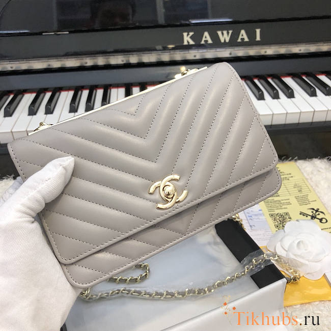 Chanel WOC 80983 V Gray GHW - 1