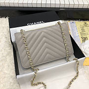 Chanel WOC 80983 V Gray GHW - 4