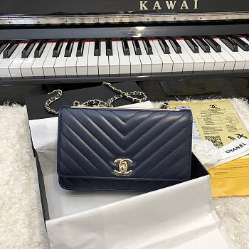 Chanel WOC 80983 V Dark Blue GHW