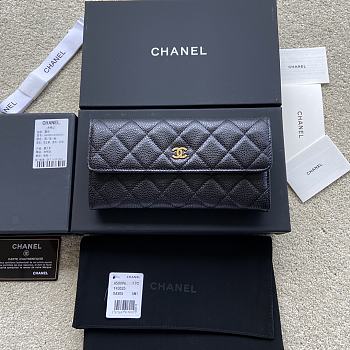 Chanel Wallet Caviar GHW A50096 Size 19 x 10.5 x 3 cm