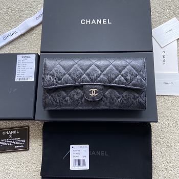 Chanel Wallet Caviar SHW A80758 Size 19 x 10.5 x 3 cm