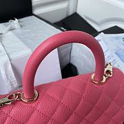 Chanel Coco Handle 92990 Calf Skin Rose Red Size 24 x 14 x 10 cm - 5