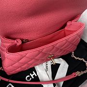 Chanel Coco Handle 92990 Calf Skin Rose Red Size 24 x 14 x 10 cm - 3