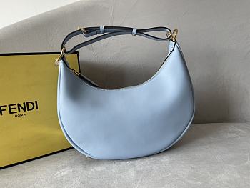 Fendi graphy Small Light Blue Leather Bag Size 29 x 24.5 x 10
