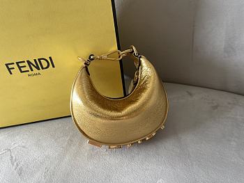 Fendi graphy Small Gold Leather Bag Size 16.5 x 14 x 5 cm